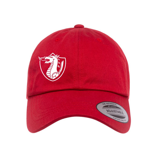 Red Dad Hat with White Crest