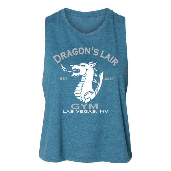 Ladies Deep Teal Racerback Crop Tank