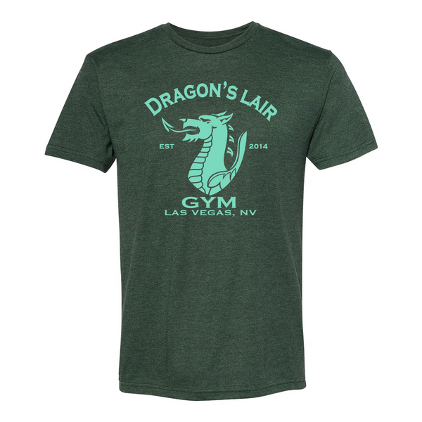 Hunter Green Short Sleeve Shirt with Dragon's Lair Gym Logo
