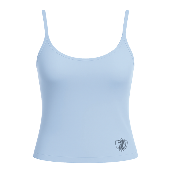 Ladies Light Blue Adjustable Spaghetti Strap Crop Tank