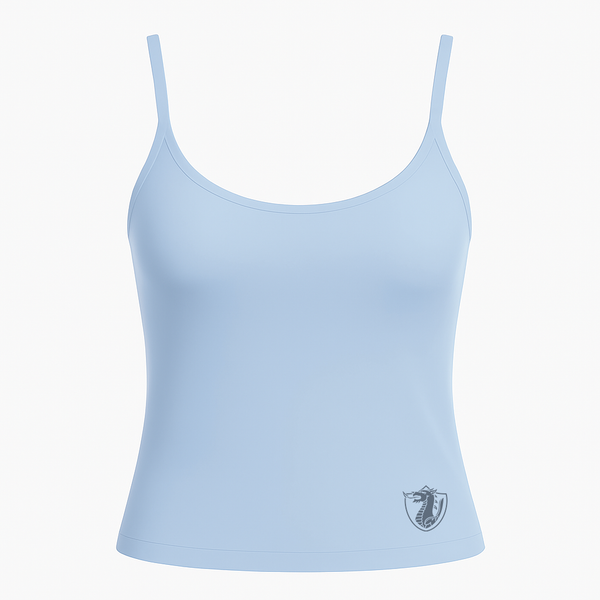 Ladies Light Blue Adjustable Spaghetti Strap Crop Tank