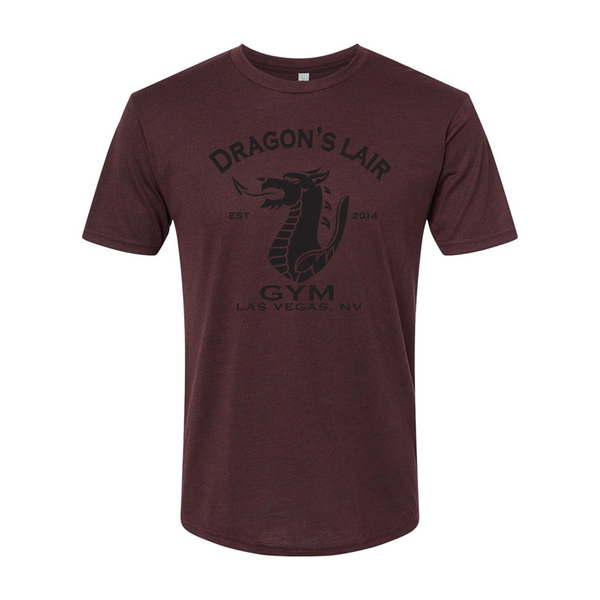 Cardinal Black Short Sleeve Shirt with Black Dragon's Lair Gym Logo