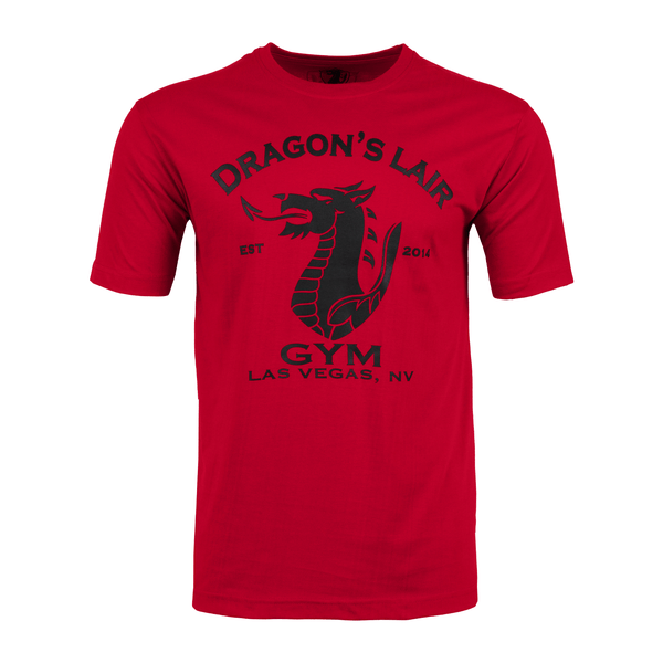 Red Oxide Short Sleeve Shirt with Black Dragon's Lair Gym Logo