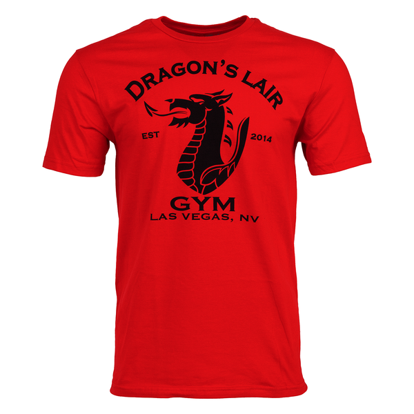 Red Short Sleeve Shirt with Black Dragon's Lair Gym Logo