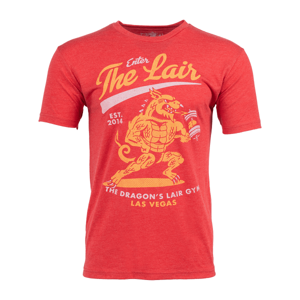 Vintage Red Short Sleeve Shirt with Dragon Mascot