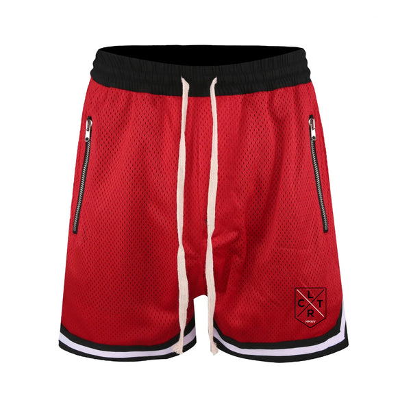 CLTR | Basketball Shorts | Red Stripe | CLTR Badge