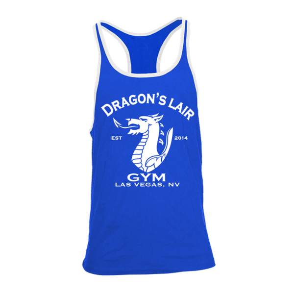 Royal Blue & White Stringer Tank – White Dragon's Lair Gym Logo