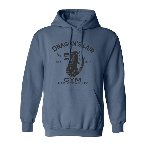 Slate Blue Hoodie with Black & Black Dragon's Lair Gym Logo