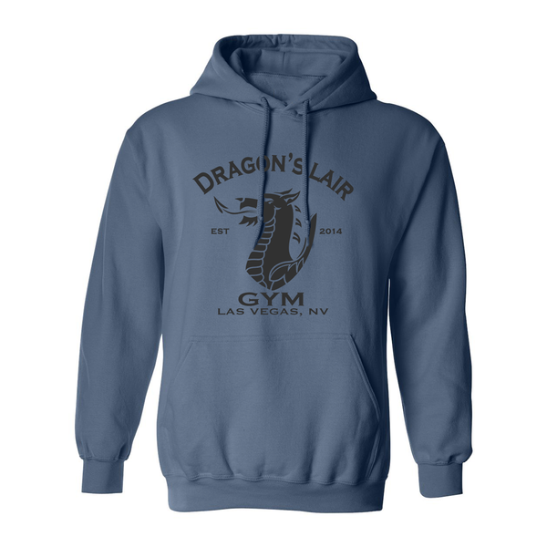 Slate Blue Hoodie with Black & Black Dragon's Lair Gym Logo