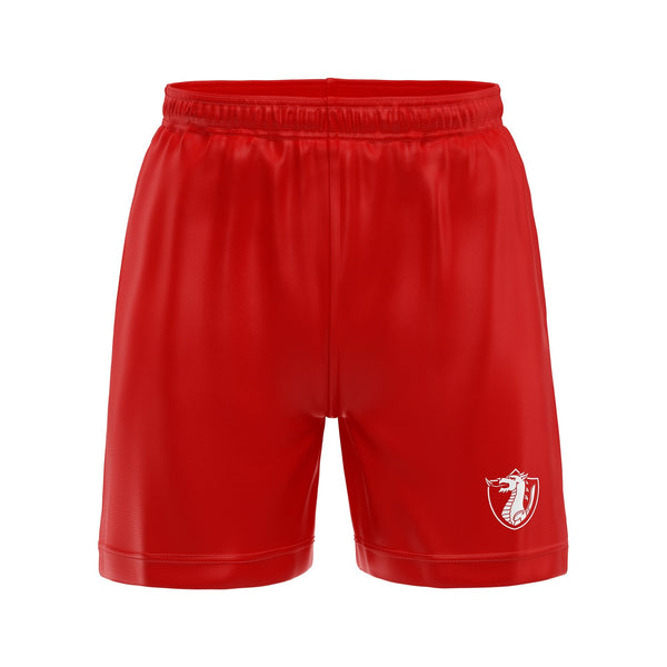 Basketball Shorts with Dragon Crest with Red