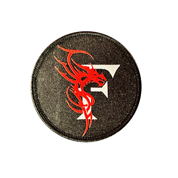 Patch | Black & Red/White Woven | F Dragon Logo