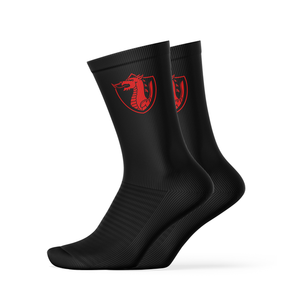 Socks with Black with Red Dragon Crest