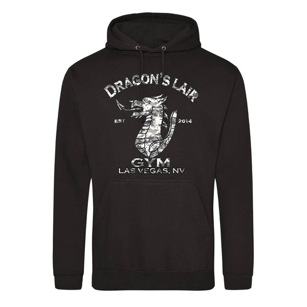 Black Hoodie with Grey Camo Dragon's Lair Gym Logo