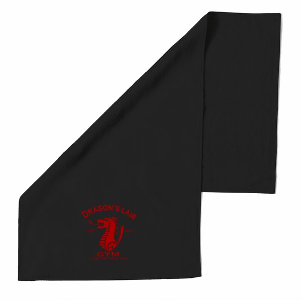 Gym Towel with Black with Red Dragon's Lair Gym Logo