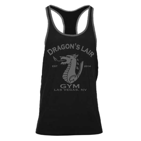 Black & Grey Stringer Tank with Grey Dragon's Lair Gym Logo