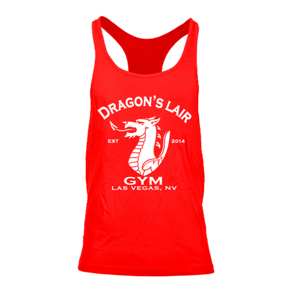 Red Stringer Tank with White Dragon's Lair Gym Logo